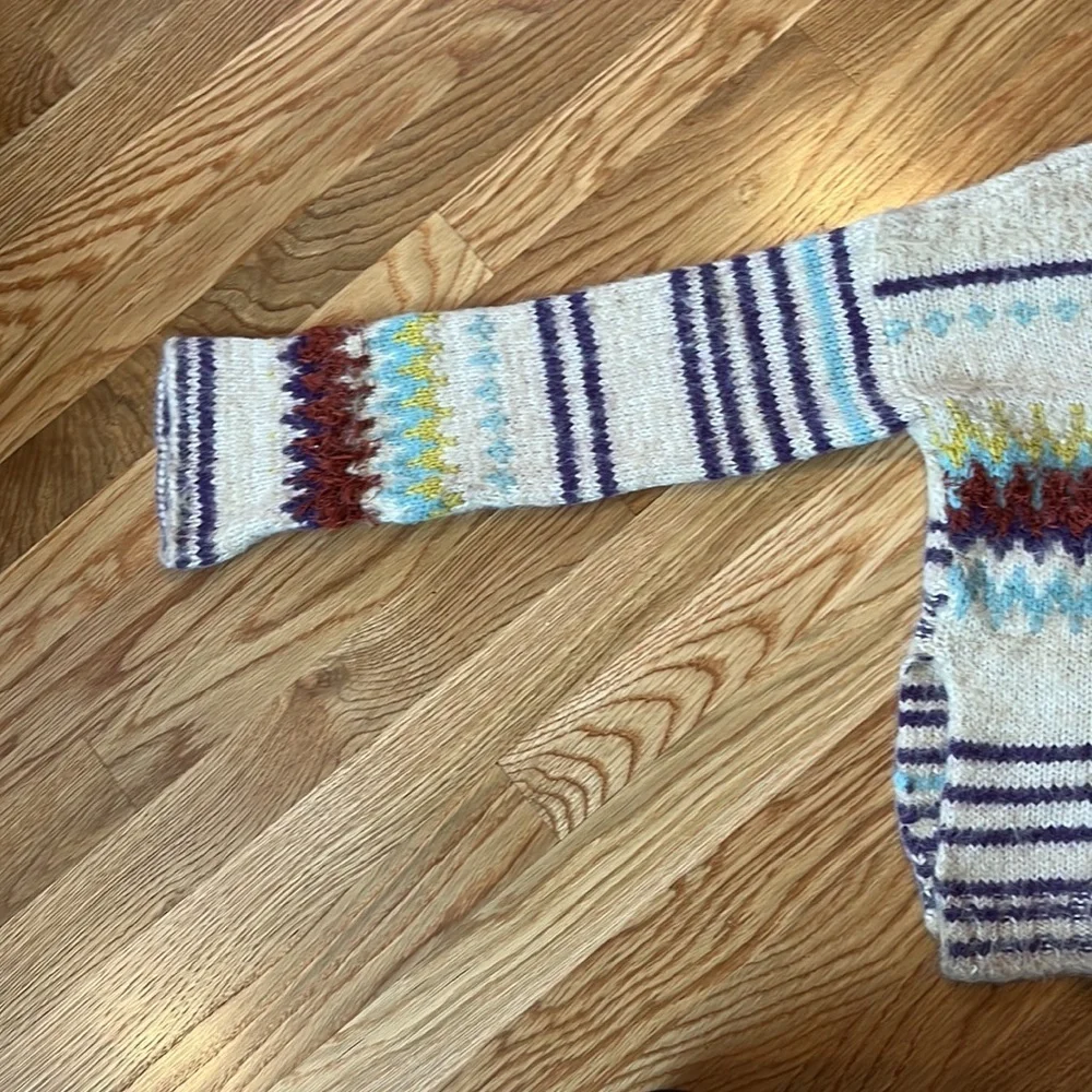 NWT Free People Festive Fairisle Pullover Sweater Size Small